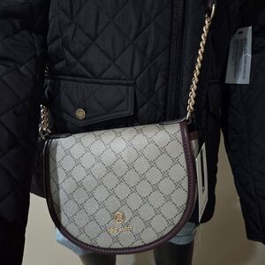 Nine West Delaine Gray and Brown Crossbody Bag NWT